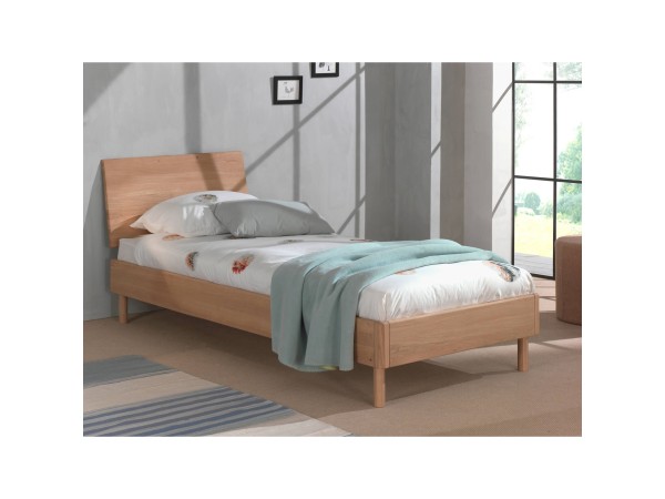 Forrest Μονό Κρεβάτι φυσικό σε  ξύλο δρυ με ξύλινο προσκέφαλο 